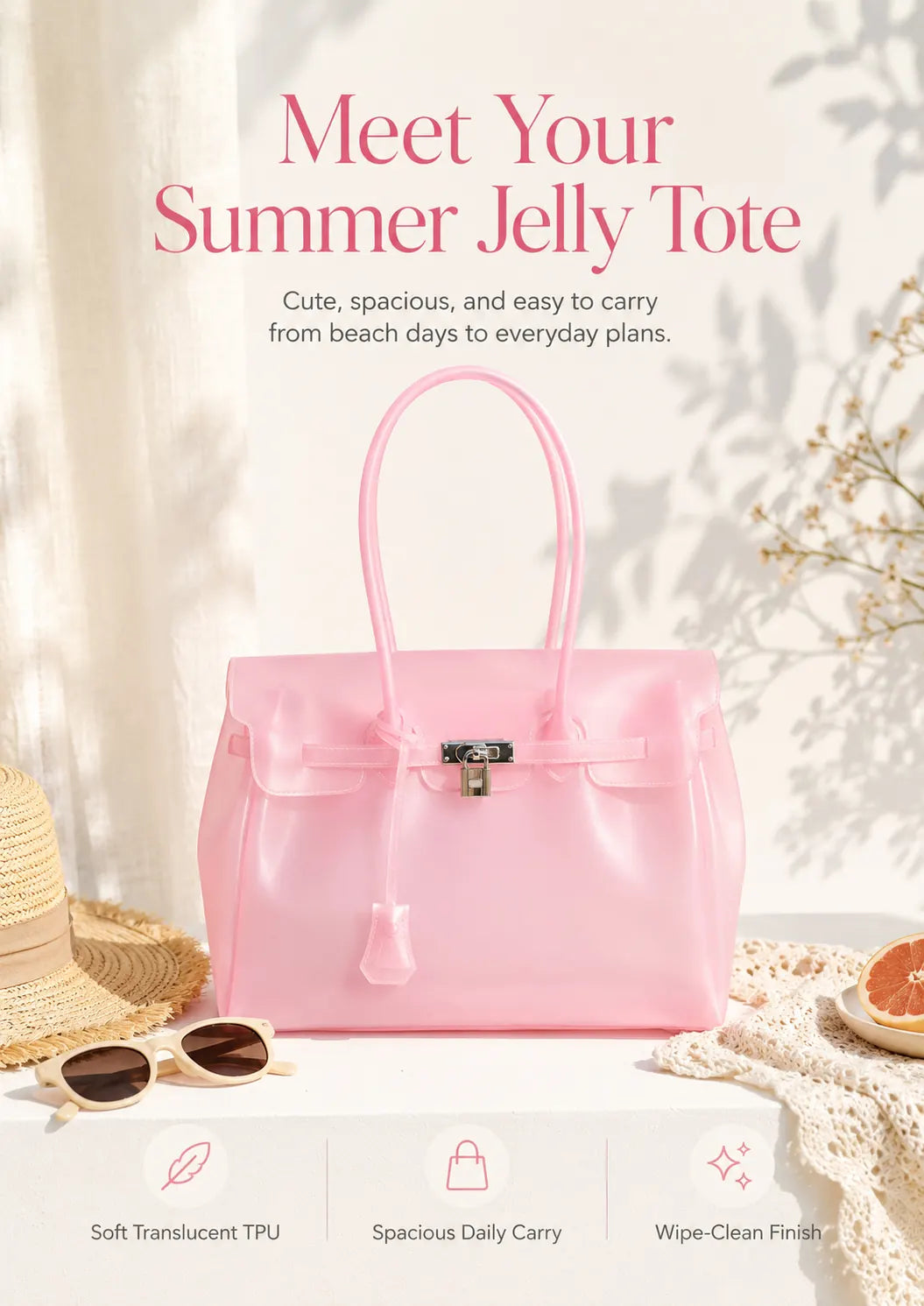 Translucent Jelly Tote Bag detail image 1
