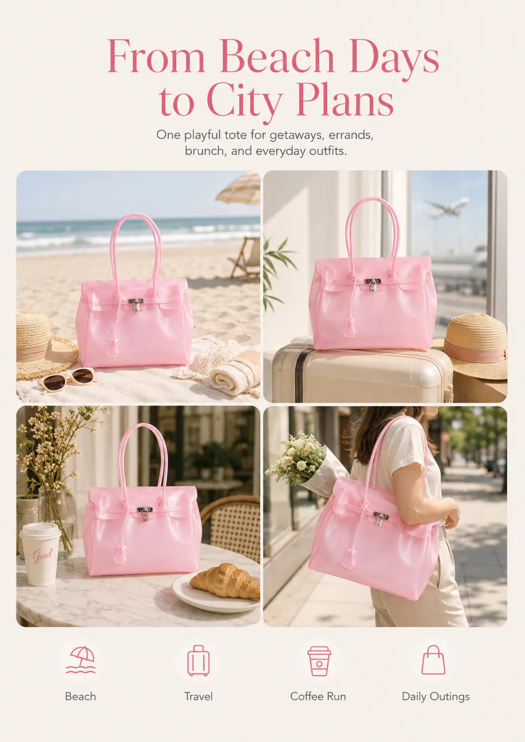 Translucent Jelly Tote Bag detail image 9